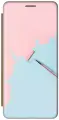 Чехол-книжка на Apple iPhone 14 Plus / Эпл Айфон 14 Плюс с рисунком Голубая стена, розовая краска золотистый