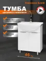 Тумба с раковиной для ванной Доминго 65 белый (2дв. ум. Элеганс 65)