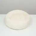 Лежанка для собак и кошек, длинный мех, 80 х 80 х 25 см, молочная