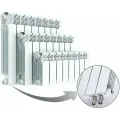 Радиатор биметаллический Rifar Base 500 Ventil 6 секций, нижнее подключение, левое