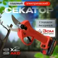 Аккумуляторный электрический секатор для сада / Секатор EGP PRO 2 АКБ, 2 запасных лезвия