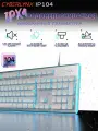 Клавиатура проводная Cyberlynx IP104 водонепроницаемая мембранная клавиатура для ПК, Русская раскладка, белый