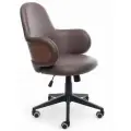 Офисное кресло / Компьютерное кресло РосКресла Elan Коричневый, экокожа, крестовина, раскачивание