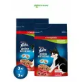 Сухой корм Felix Двойная вкуснятина для кошек Говядина, 3 кг х 2 шт.