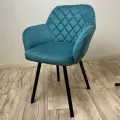 Стул для клиента на ножках, темно-бирюзовый велюр