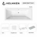 Акриловая ванна Helmken Alvaro 180x80 комплект 5 в 1: ванна, каркас, подголовник, белые лицевой и торцевой экраны