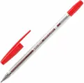 Ручка шариковая BRAUBERG M-500 CLASSIC, красная, корпус прозрачный, узел 0,7 мм, линия письма 0,35 мм, 143446, 50 штук, 143446