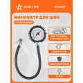 Манометр 2 шт стрелочный, 12 АТМ, со шлангом 45 см, для измерения давления шин автомобиля, компрессора AIRLINE ATBU038