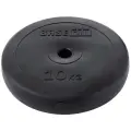 Блин для штанги пластиковый BASEFIT, вес 10 кг, d=26 мм, цвет черный