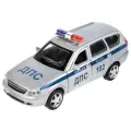 Полицейский автомобиль ТЕХНОПАРК Lada Priora Полиция (PRIORAWAG-12SLPOL-SR), 12 см, серебристый