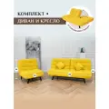 Комплект мягкой мебели Диван и Кресло 302 механизм клик-кляк, материал износостойкий велюр, цвет желтый