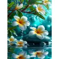 Алмазная мозаика на подрамнике 40x50 см. BoomBoomShop. Цветы плюмерии в воде