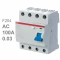 Выключатель дифференциальный УЗО ABB 4P F204AC-100/30mA 2CSF204001R1900