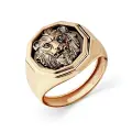 Печатка Diamant online, красное золото, 585 проба, размер 22, золотистый