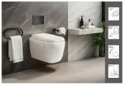 Подвесной унитаз Ceruttispa ROMINA Aria Tornado (520х345х365) торнадо, безободковый, микролифт, белый