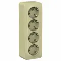 Systeme Electric Blanca наружная Бежевая Розетка 4-ая с/з со шторками, изолир. пластина 16А, 250В, BLNRA011417