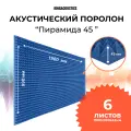 Акустический поролон Пирамида 45мм 6 листов 1980х990х45мм синего цвета
