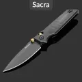 Складной нож Real Steel Sacra PVD 7711BB, сталь K110, рукоять Black G10
