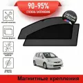 Каркасные шторки LATONIK PREMIUM на Honda Fit 1 (2001-2008) на передние двери на магнитах с затемнением 90-95%