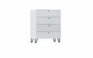 Комод Оливия, 4 ящика, белый глянец, с ножками, шариковые направляющие