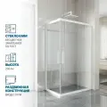 Душевой уголок GWMPKB019RC 100x80 см, цвет фурнитуры белый матовый, стекло бесцветное закаленное 6 мм