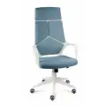 Кресло офисное Norden IQ белый пластик / голубая ткань