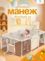 Манеж детский напольный с ручками и корзиной, 180х125х62 см, CINLANKIDS