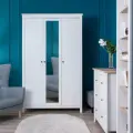 Шкаф распашной ГУД лакк Сага, 3 двери, 132х65х 216 см, белый