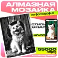 Алмазная мозаика по фото, Gray цвет ЧБ, 40*50, полное заполнение, Школа талантов