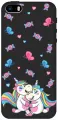 Силиконовый чехол на Apple iPhone SE / 5s / 5 / Эпл Айфон 5 / 5с / СЕ с рисунком Unicorns and Candies Soft Touch черный