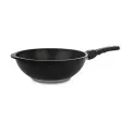 Сковорода-вок AMT Titanium Frying Pans AMT I-1126S, съемная термоизолированная бакелитовая ручка, черная