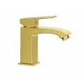 Смеситель для раковины ( умывальника) Frap F1076-3 сатин/золотой латунь