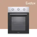 Электрический духовой шкаф Evelux EO 420 PX ширина 45 см, объем 50 л, гриль, конвекция, 6 режимов, нержавеющая сталь