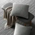 Togas Подушка декоративная Нотарио с бархатными косами, 45х45, серая