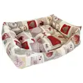 Лежанка c бортиками для животных AntePrima Acero Rosso, бежево-красная, L, (85х70см) (Италия)