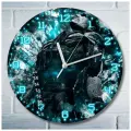 Настенные декоративные часы УФ с ярким рисунком, диаметр 28см игры Metal Gear Solid 4 (мгс, райден, PS, Xbox, PC, Switch) 5157