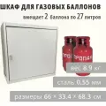 Шкаф для 2-х газовых баллонов Юза 27 л, серый