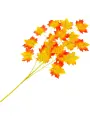 Ветка клена, 80см, осень, 3 ветки, 18 листов, 10 шт оранжевая