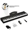 WENCAI Цифровое пианино с Bluetooth MIDI и аудио: 88 взвешенных клавиш для дома и улицы