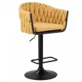 Стул барный DOBRIN Стул барный DOBRIN LEON, жёлтая ткань (LAR 275-8) арт. LM-9690_B-M_TT-LAR-275-8