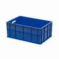 Ящик для молока, мяса, овощей и фруктов сплошной синий, 600х400х250 мм