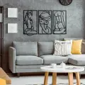 Панно настенное 45х23 см, из дерева, для интерьера, цвет черный