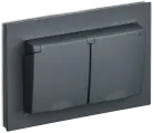 BRITE Розетка 2-я с кр. 16А в сб IP44 РСбш12-3-44-БрГ граф. IEK