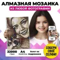 Алмазная фото QBRIX мозаика на подрамнике VINTAGE A4 40005