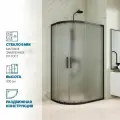 Душевой уголок GWMPKB018RB 125x85x200 см, цвет фурнитуры черный матовый, стекло матовое закаленное 6 мм