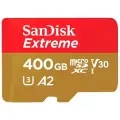 Карта памяти SanDisk microSDXC 400 ГБ Class 10, V30, A2, UHS Class 3, R/W 160/90 МБ/с, адаптер на SD, 1 шт., красный/бежевый