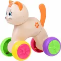 Детская игрушка-покатушка Веселый котик для катания и игр, развивающая игрушка-каталка для малышей