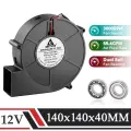 GDSTIME 140 мм Turbo вентилятор постоянного тока 12 В Вентилятор 140x40 мм двойной шар бесщеточный центробежный турбо радиальный вентилятор 14040 промышленный портативный вентилятор