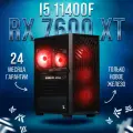 AIR Черный Intel Core i5 11400F, RX 7600 XT 16GB, DDR4 16GB, SSD 1000GB Игровой компьютер