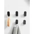 Крючки для ванной металлические , для одежды, для полотенец, прихожую, настенные, черные матовые 4 шт